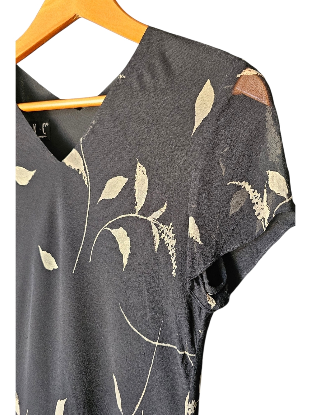 INC International Concepts 100% Silk Midi Dress Size 6 Black Floral Slip 90s Min - Picture 4 of 14